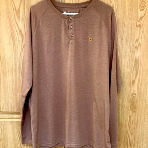 Long Sleeve Button T-shirt Tan soft Great fall Color
